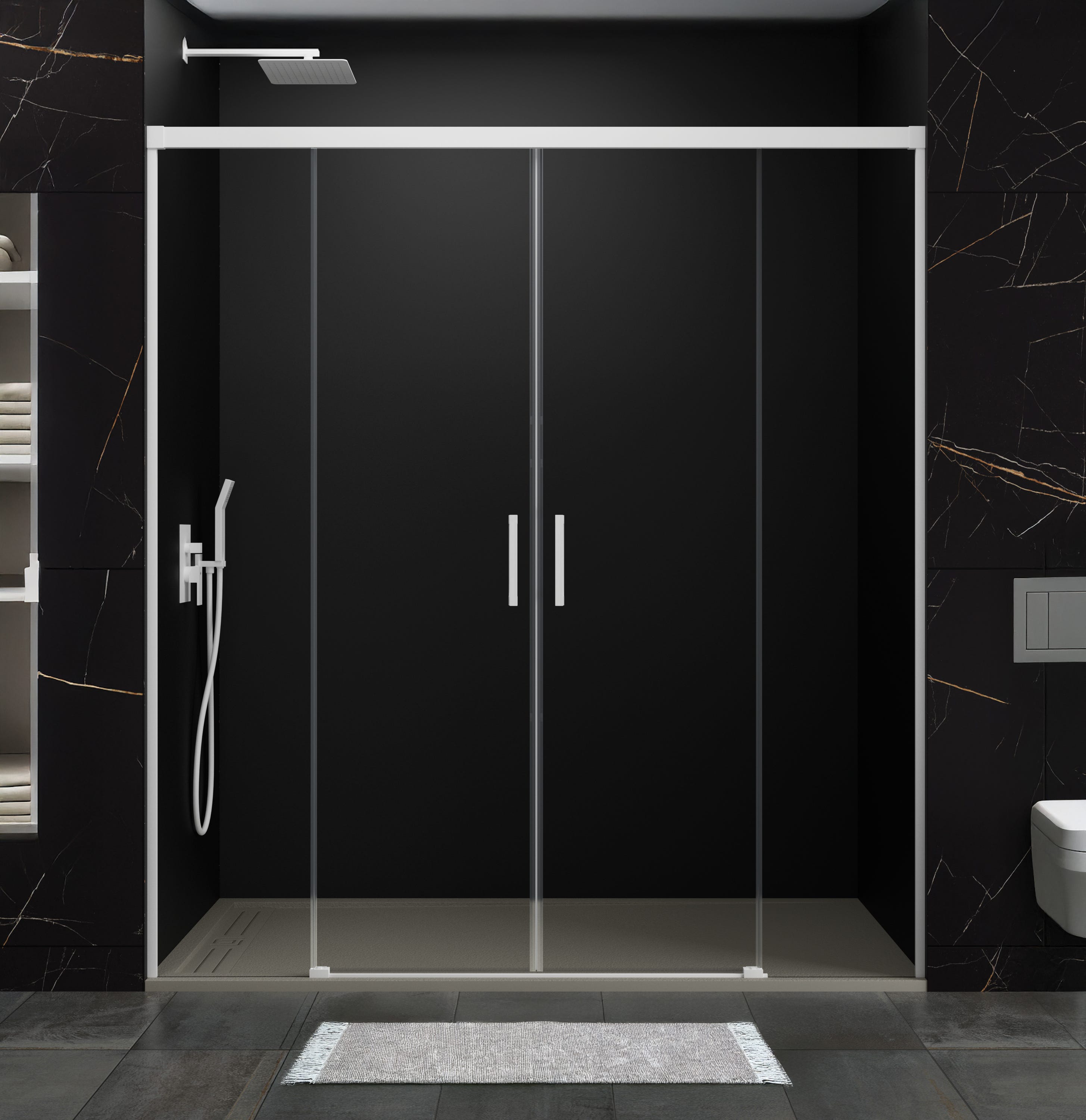 2 Pezzi Guide Scorrevoli Per Porte Doccia - Doppie E Regolabili - Foto 4