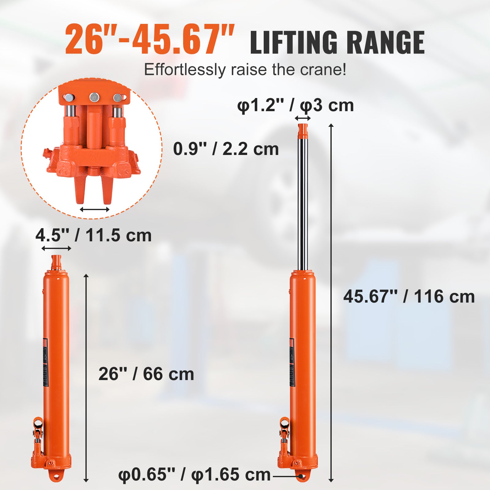 Macaco hidráulico pistão longo,SucceBuy capacidade 8 toneladas,bomba pistão duplo e base com suporte para gruas de elevação,gruas garagem/oficina - 5