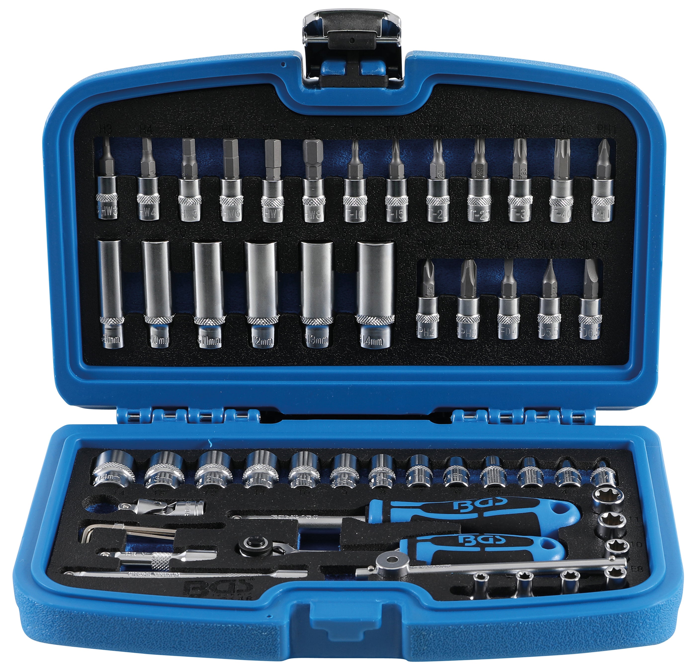 Zestaw narzędzi BGS Pro Torque 53 elementy, grzechotka odwracalna 72 zęby