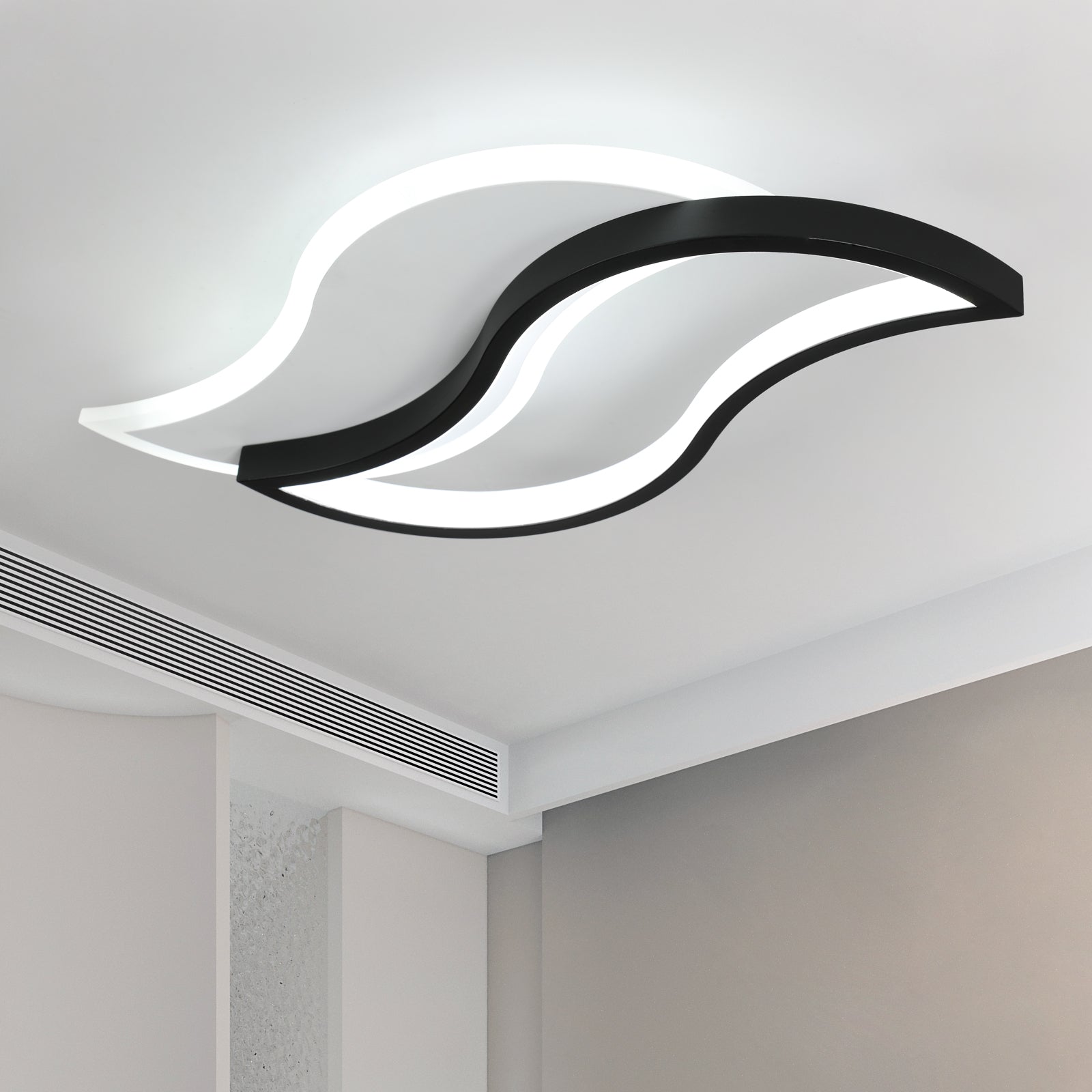COMELY Plafoniera a LED 28W a forma di foglia creativa, lampada da soffitto, perfetta per soggiorno, camera da letto, eleganza in bianco freddo 6500K