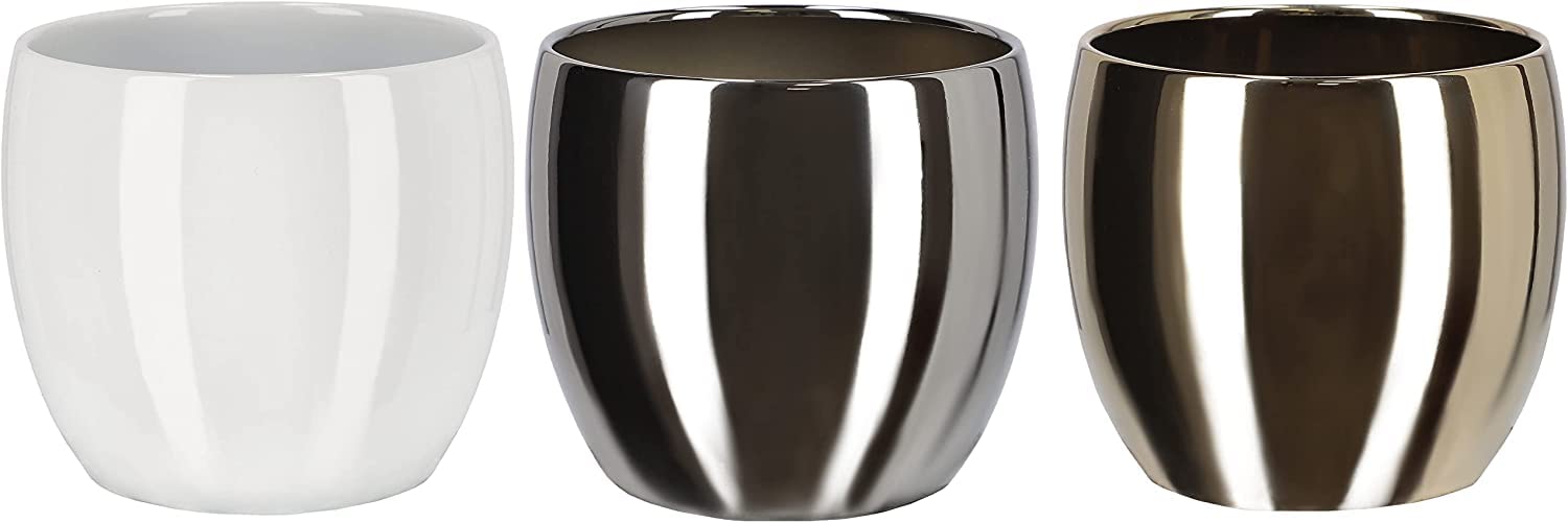 Pot de Fleurs en Céramique - Diamètre : 13 cm - Pour Fleurs et Plantes Blanc - KOTARBAU - 7