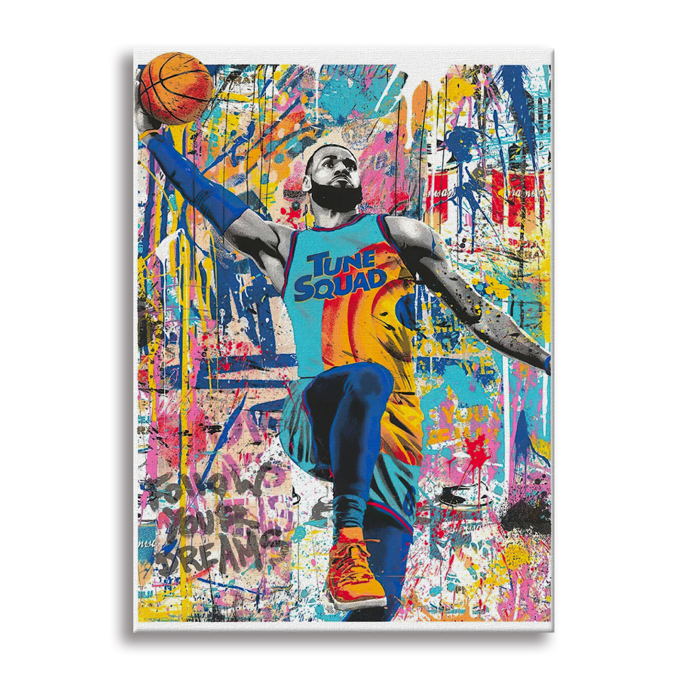Lebron - cuadro canvas contemporáneo en bastidor de madera, tamaño 50x70 cm