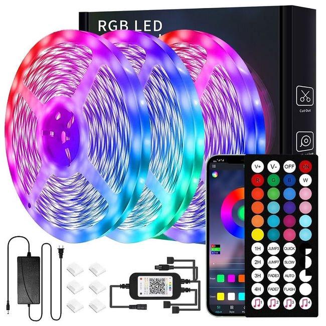 Taśma LED Bluetooth Taśma LED RGB Sterowana przez Aplikację na Smartfona i Pilot Zdalnego Sterowania Muzyka Funkcja Timera Wielokolorowa