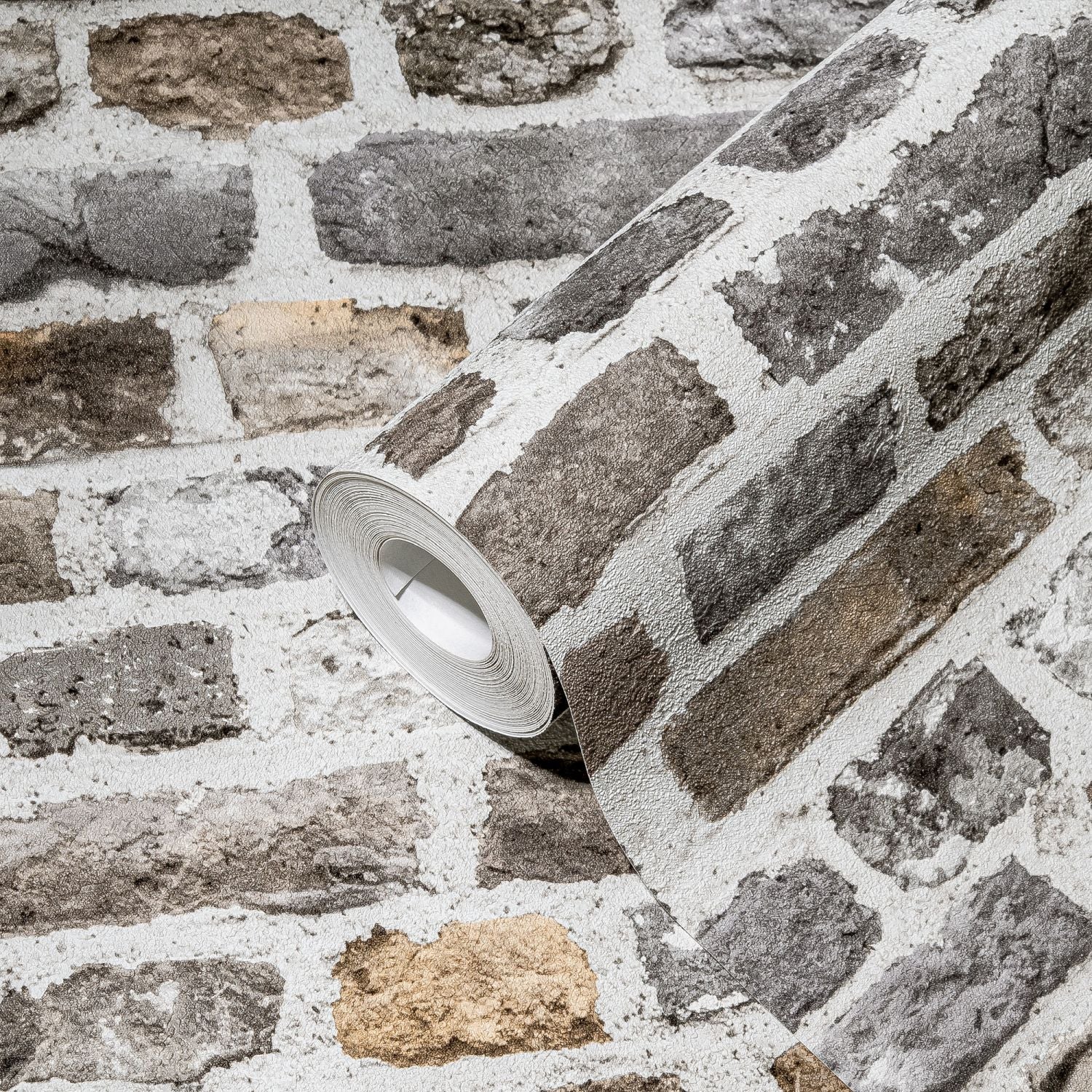 Papel pintado piedra gris, marrón y blanco - 53 cm x 10.05 m - a.s. création