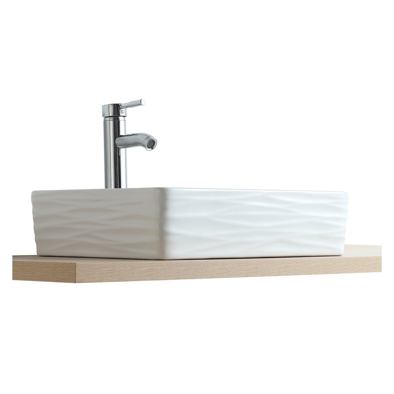 Lavabo sobre encimera rectangular de cerámica SERENA, 47x36cm - 4
