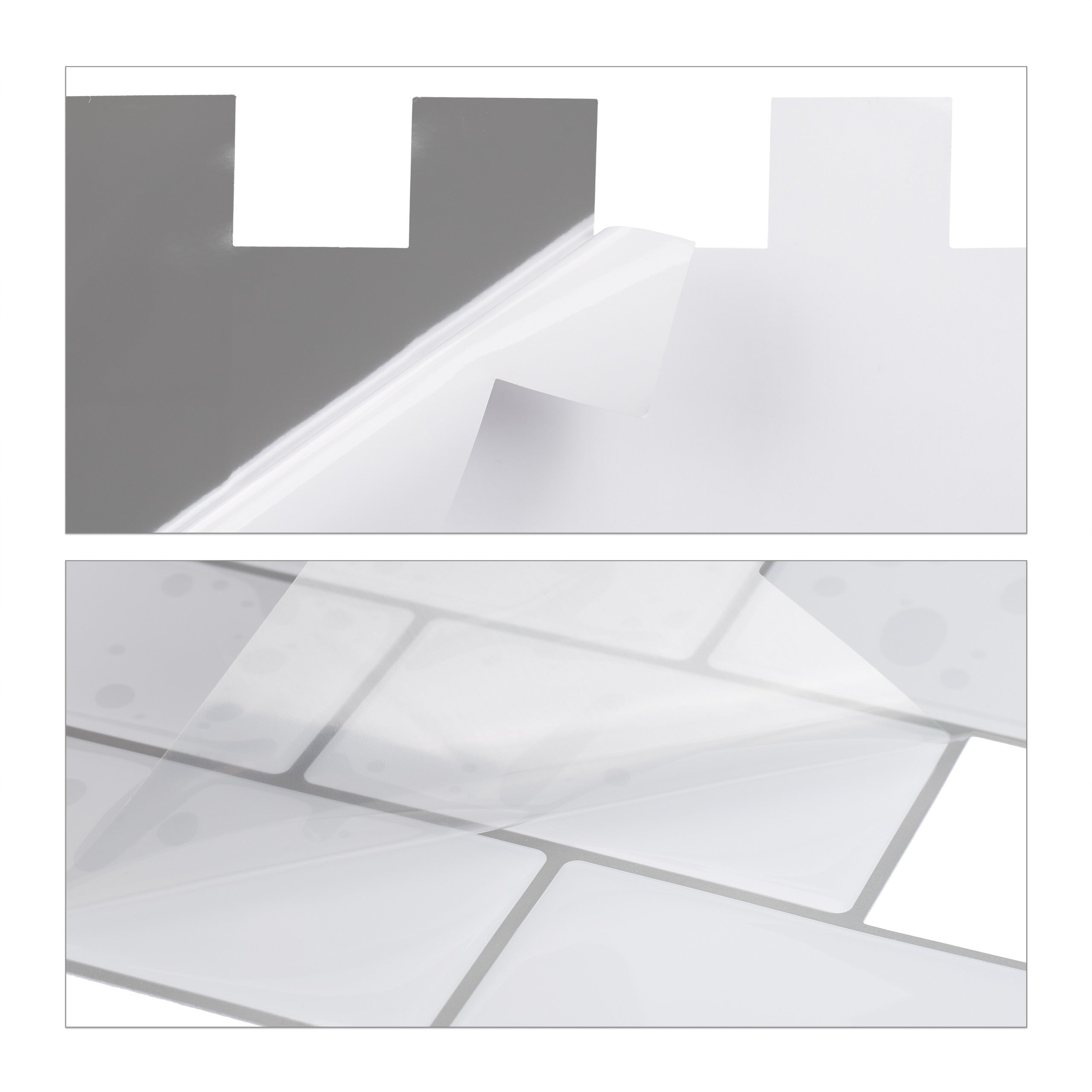 Set da 10 Piastrelle Autoadesive, per Bagno e Cucina, HL 30,5x30,5cm, Effetto Subway, Impermeabili, Bianco, Relaxdays - 8