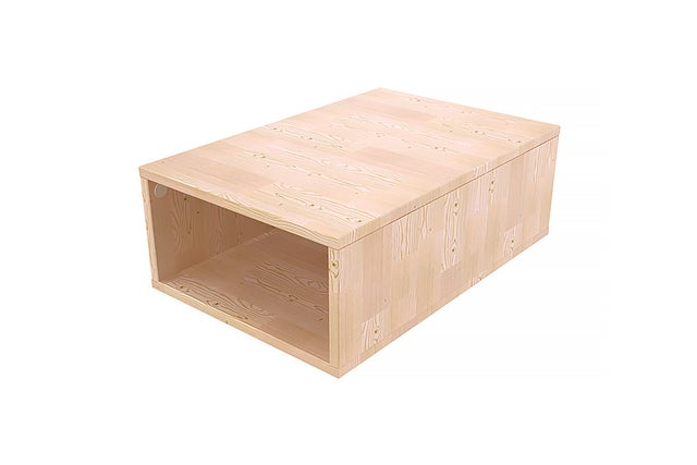 Cubo di legno 75x50 cm, Colore: Vernice Naturale