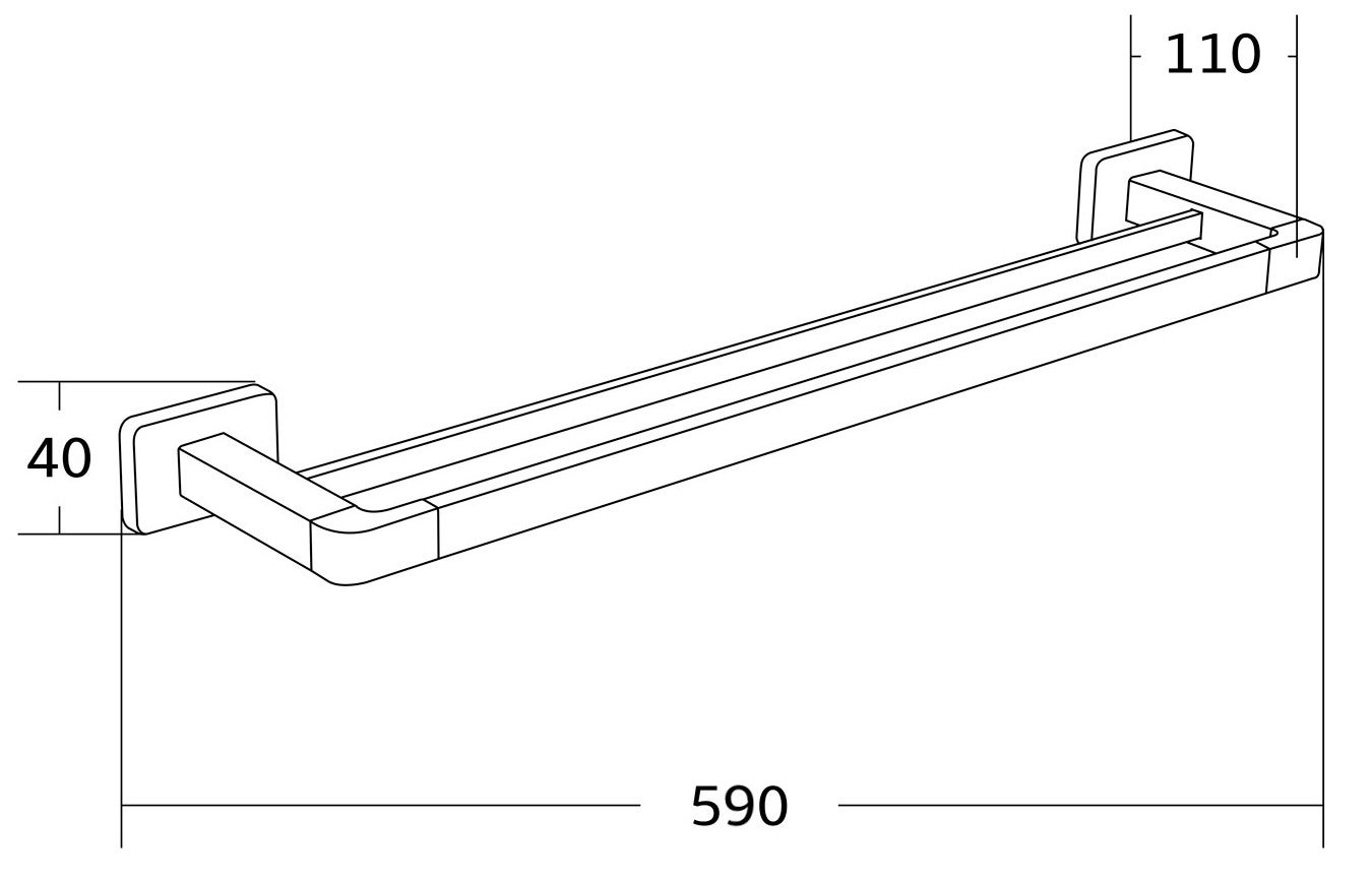 Mexen Asis podwójny wieszak na ręcznik, chrom - 7017625-00 - 2