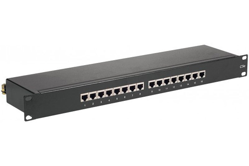 Panneau de brassage Ethernet RJ45 16 ports 19' 1U Cat5e blindé CONECTICPLUS - 3