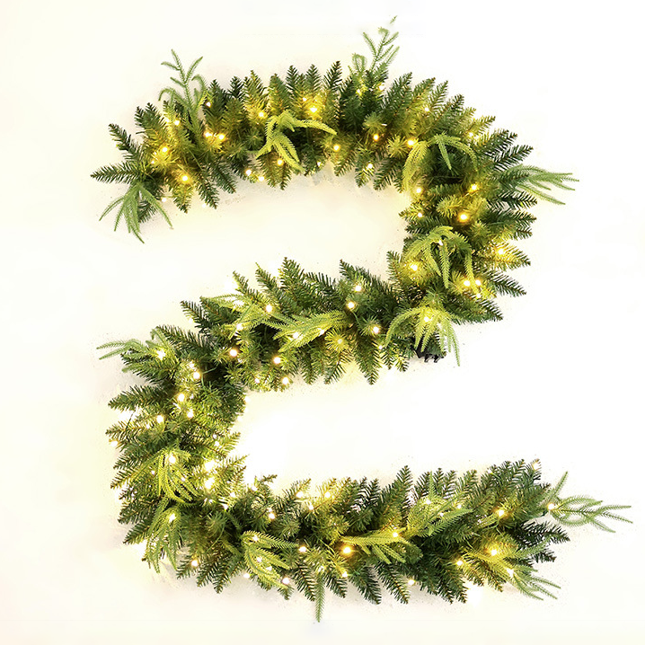 Guirlande De Noël 5 Mètres Avec Boules Vertes – Déco Festive Pour Sapin, Cheminée, Escalier