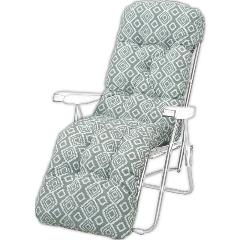 Poduszka ogrodowa na leżak z podnóżkiem AMPO szary biały 1 szt.