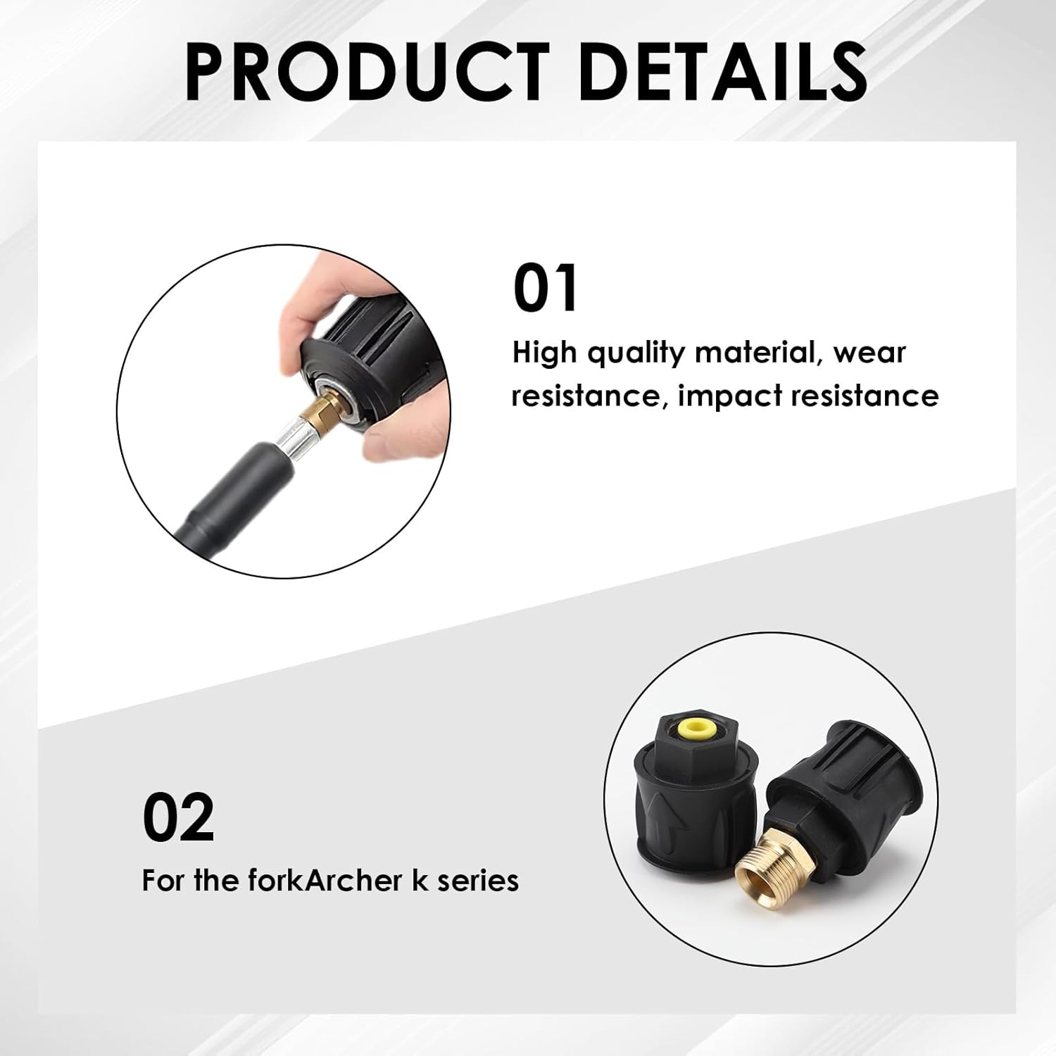 Adaptateur Tuyau de Nettoyeur Haute Pression M22 – Quick Connect pour Karcher K2-K7, Lot de 2 Raccords - 4