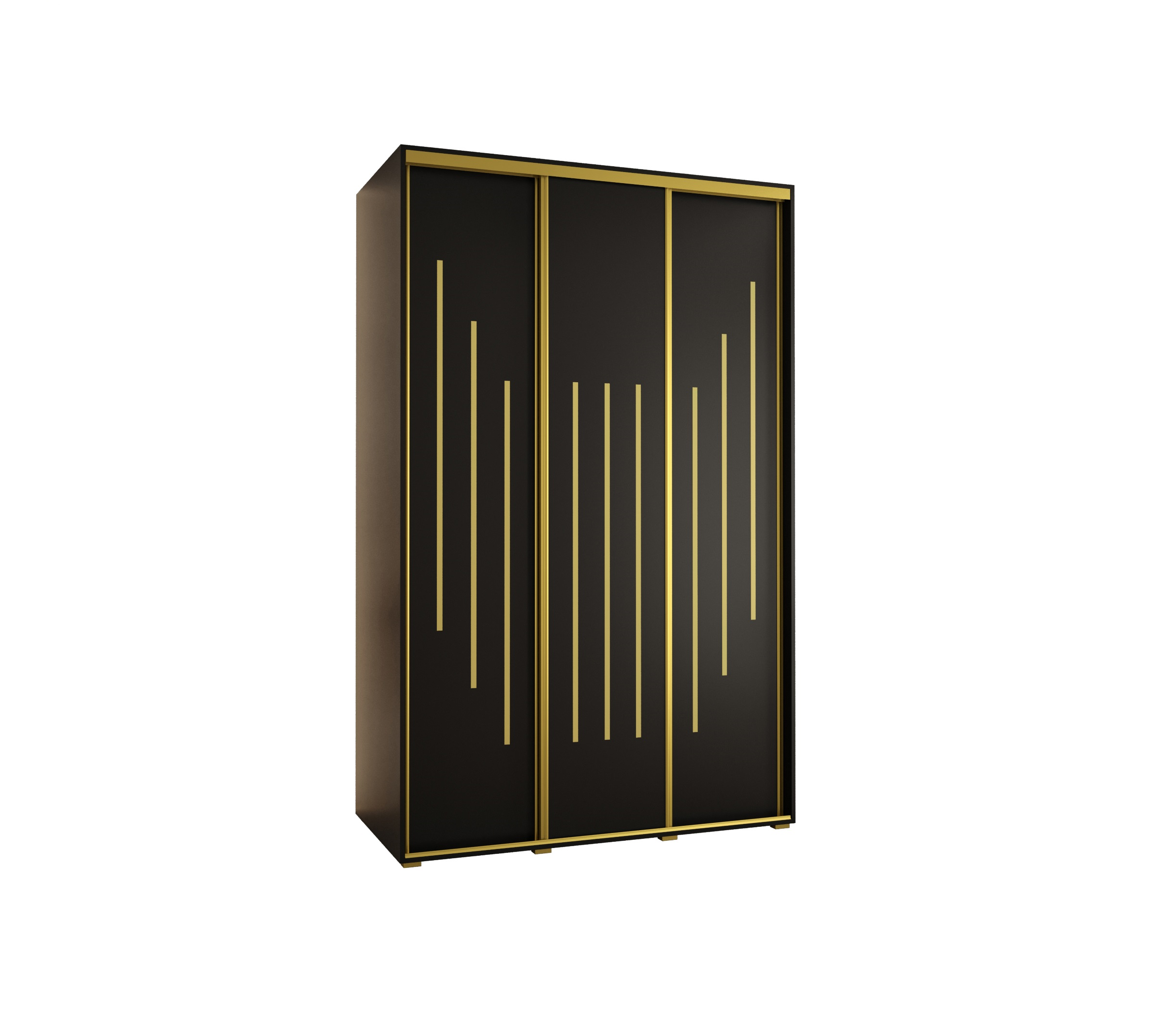 Szafa przesuwna wysoka Davos 8 150 x 60 x 235,2 cm czarny + czarny + u. złoty - Abiks Meble
