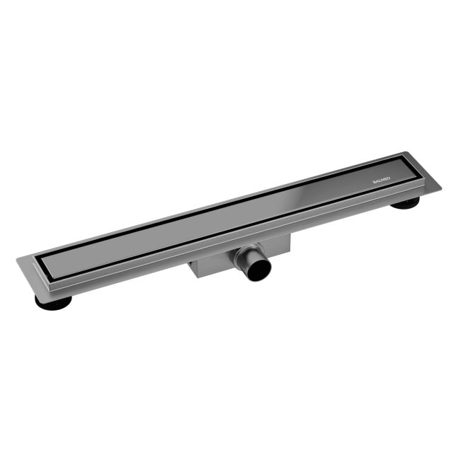 BALNEO - Caniveau de douche 60 cm - 2 en 1 Canal de douche avec Siphon DUPLEX NEXT - Caniveau linéaire acier inoxydable AISI 304 Gun Metal graphite