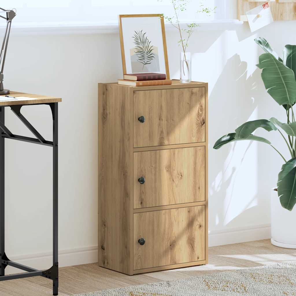 Bibliothèque pour Bureau en Bois Marron H. 77 x l. 40 x P. 24 cm - 3