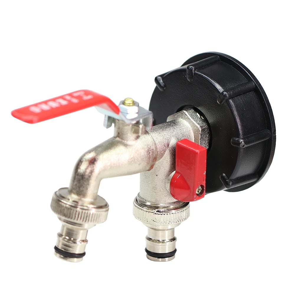 Metalowy kran z pokrywą zbiornika z grubym gwintem S60, adapter sprzęgający 1-2 drożny, zawór kulowy 1/2 "x 3/4" 16MM, 1 sztuka