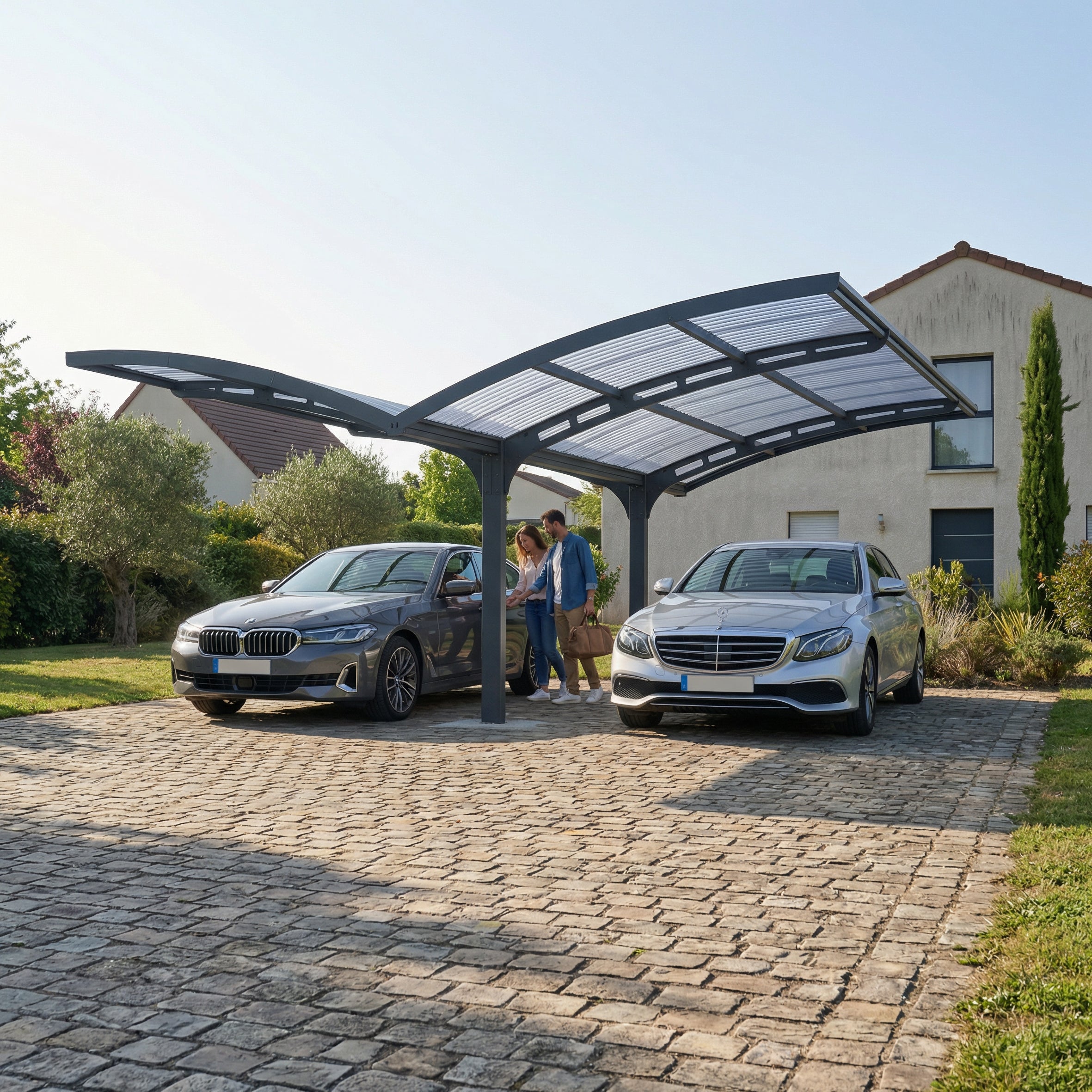 Carport Double Arizona Wave 4,95 x 5,78 m Gris Canopia - 4
