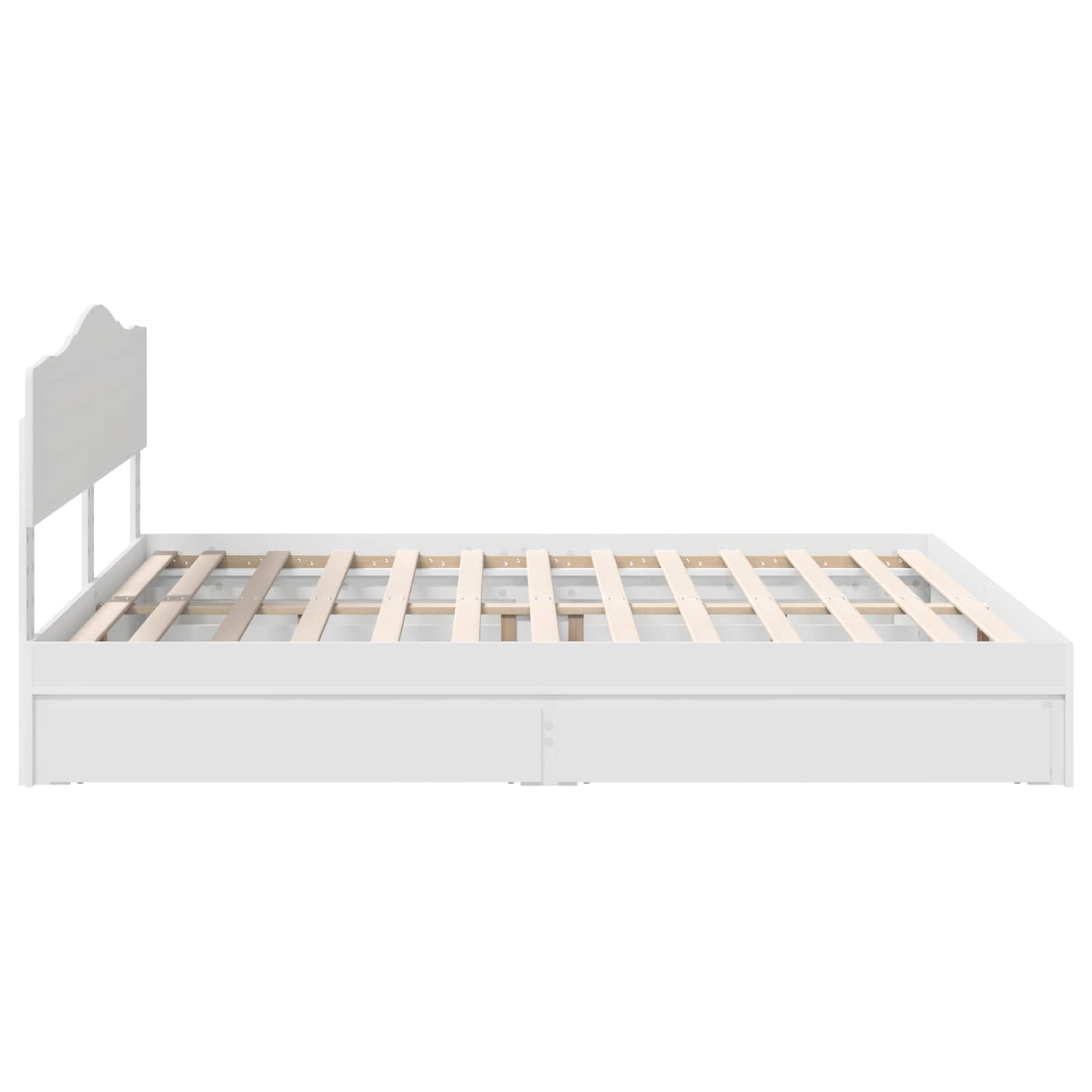 Lit de rangement réglable blanc 180 x 200 cm en panneau de bois - 9
