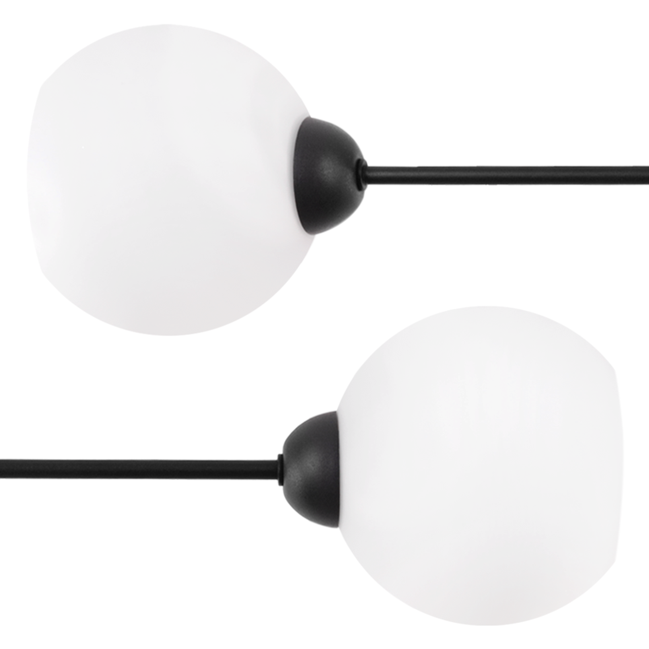 Lampa sufitowa wisząca Austria czarna glamour 2xE27 klosz kula biała Light Home LH - 2