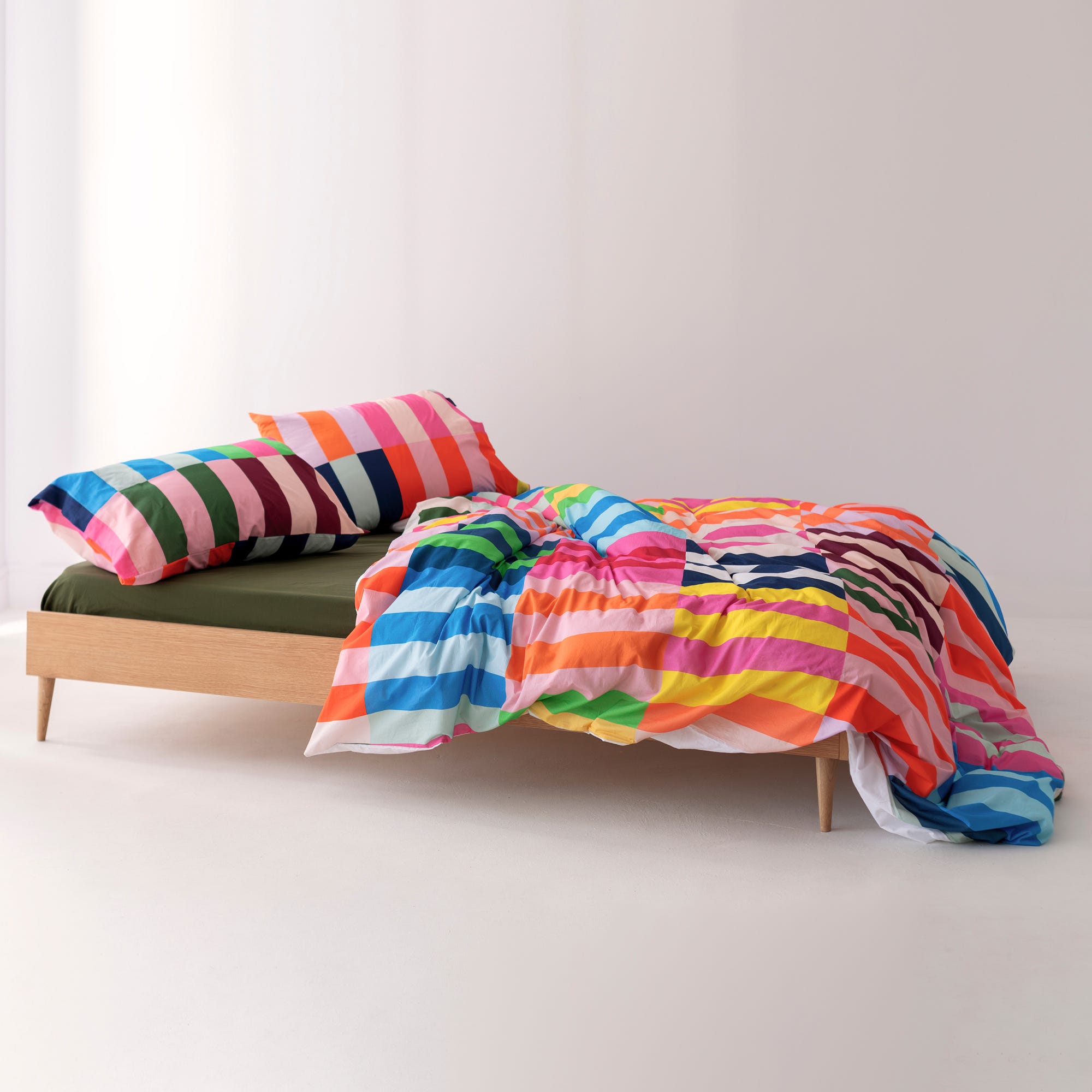 Housse de couette en percale de coton vert, alcove Olivier Desforges Housse de couette en percale de coton vert, alcove Olivier Desforges