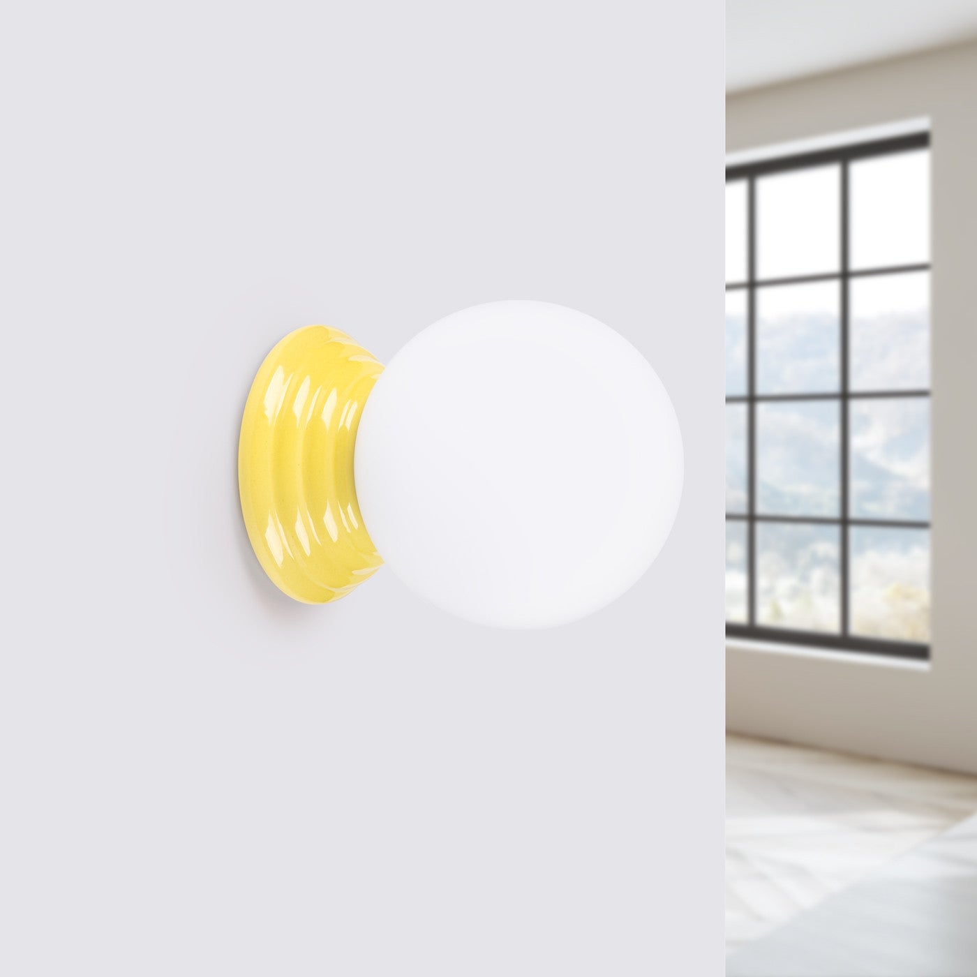 Kinkiet ścienny ceramiczny szkliwiony ZORI żółty 1xG9x15W ceramika / gips wym:12x12x16cm IP44 Sollux Lighting - 3