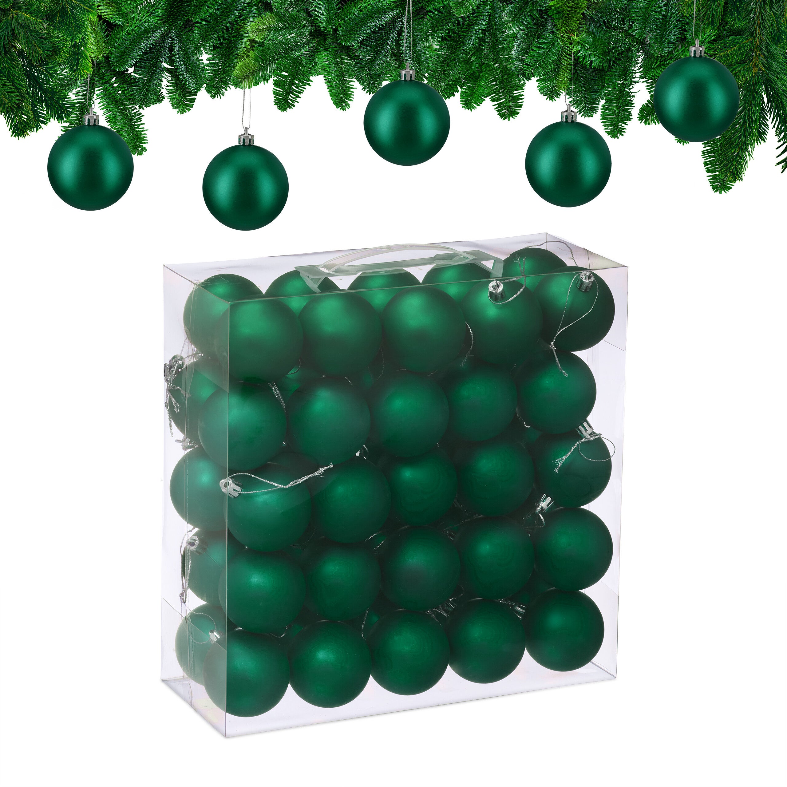 Relaxdays Boule De Noël, Lot Pratique De 50, Mate, Plastique