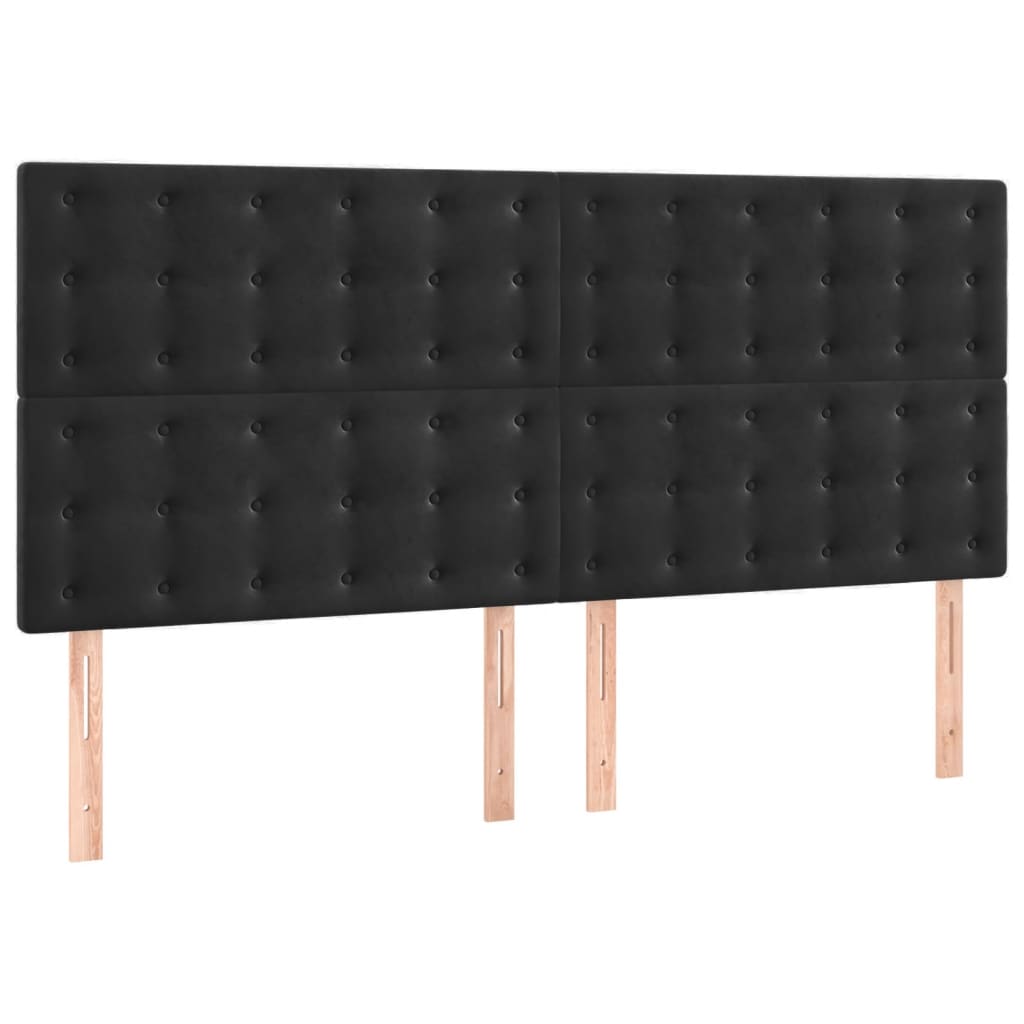 Cadre de lit sans matelas en velours noir - 8
