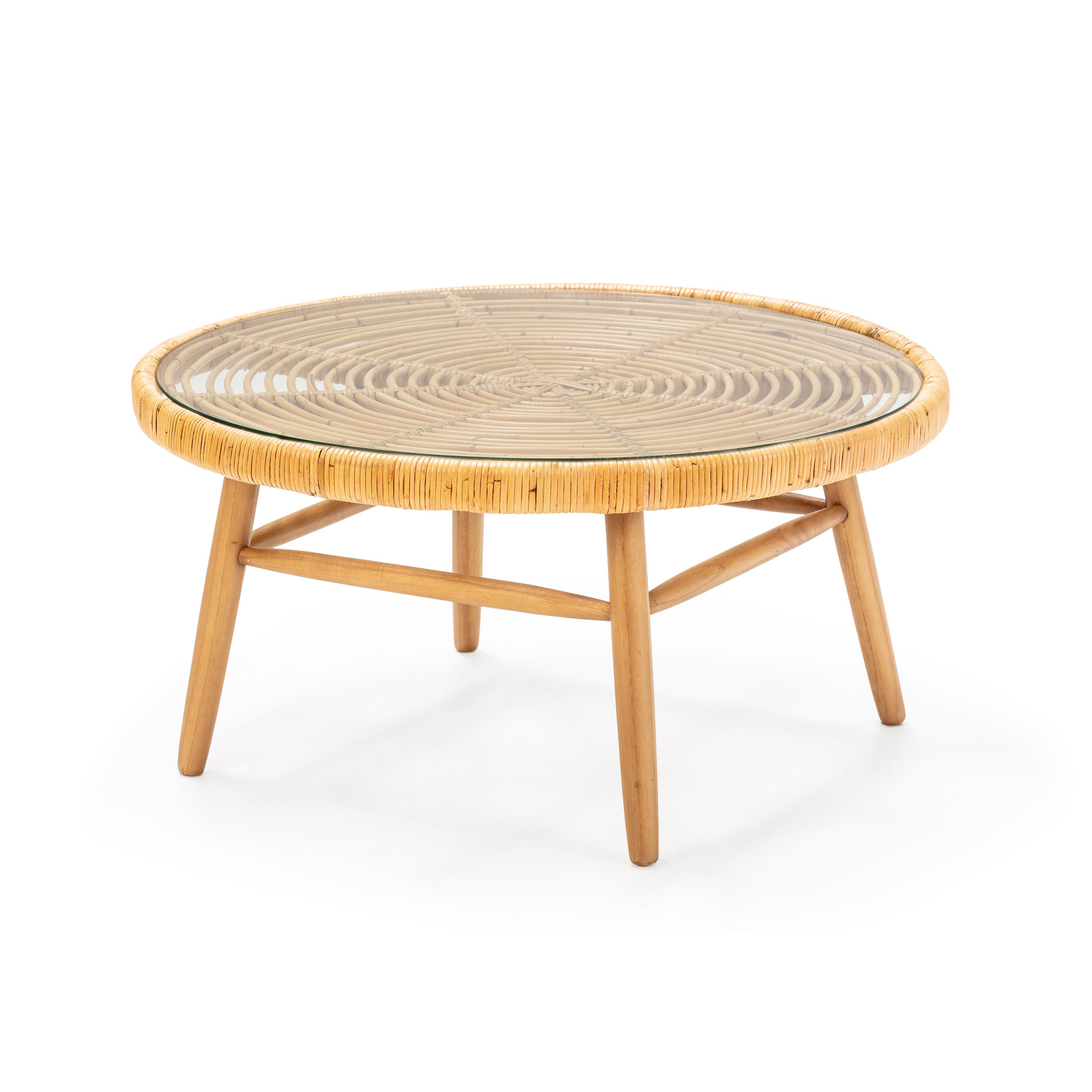 Table basse 92 x 92 x 46 cm en bois naturel et verre | Leroy Merlin