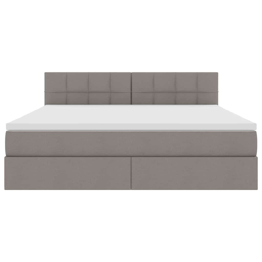 Lit avec rangement et matelas taupe 180 x 200 cm velours - 7