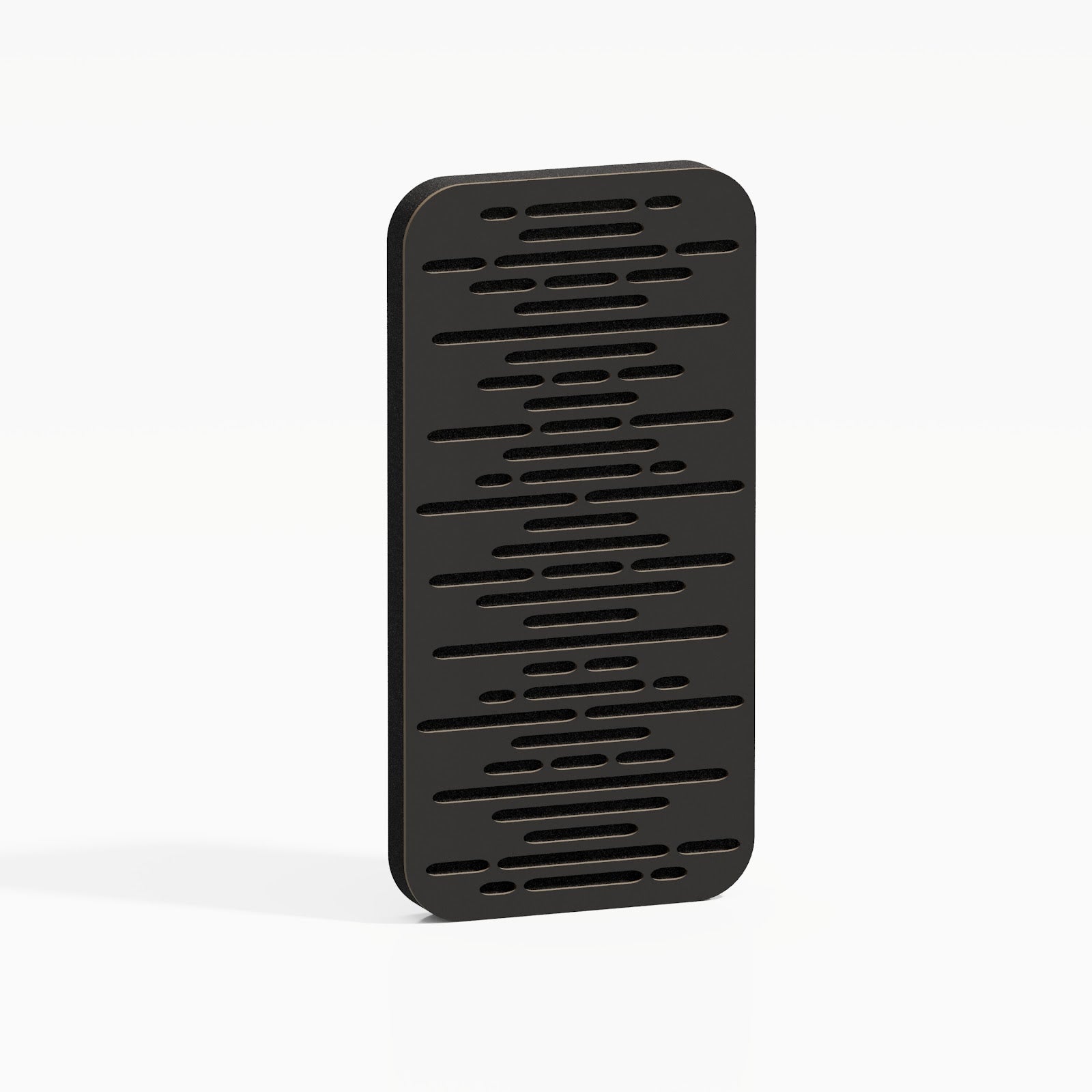 Lot de 4 Panneaux acoustiques Wave-D18 étroits insonorisants 23x46x3 cm - 0,42 m² surf.totale -MDF perforé laminé et mousse acoustique -Noir - 2