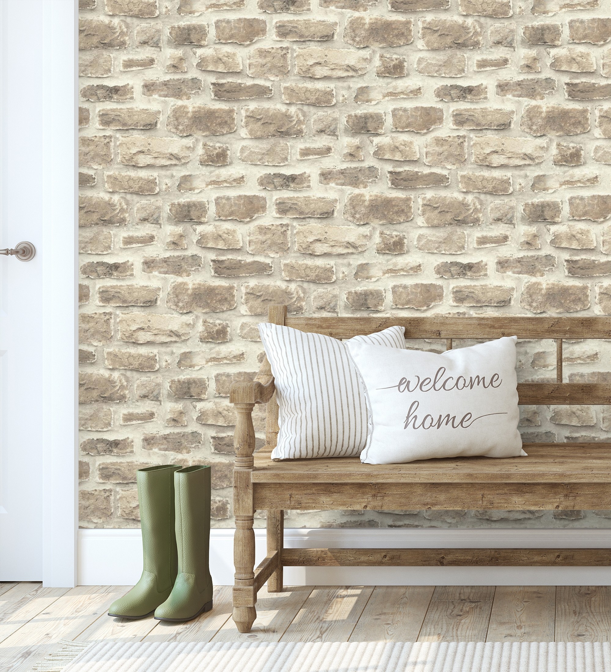 Papier peint vinyle lavable effet mur pierre rustique texturé style industriel - Greek Street 127730 de GAULAN - Rouleaux de 10 m x 0,53 m - 3