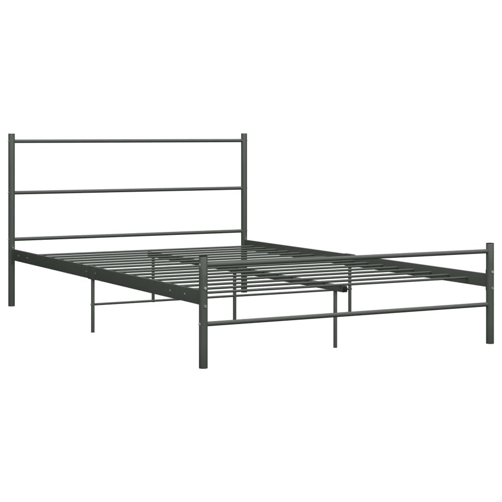 Maison Exclusive - Estrutura de cama 120x200 cm metal cinzento - 2
