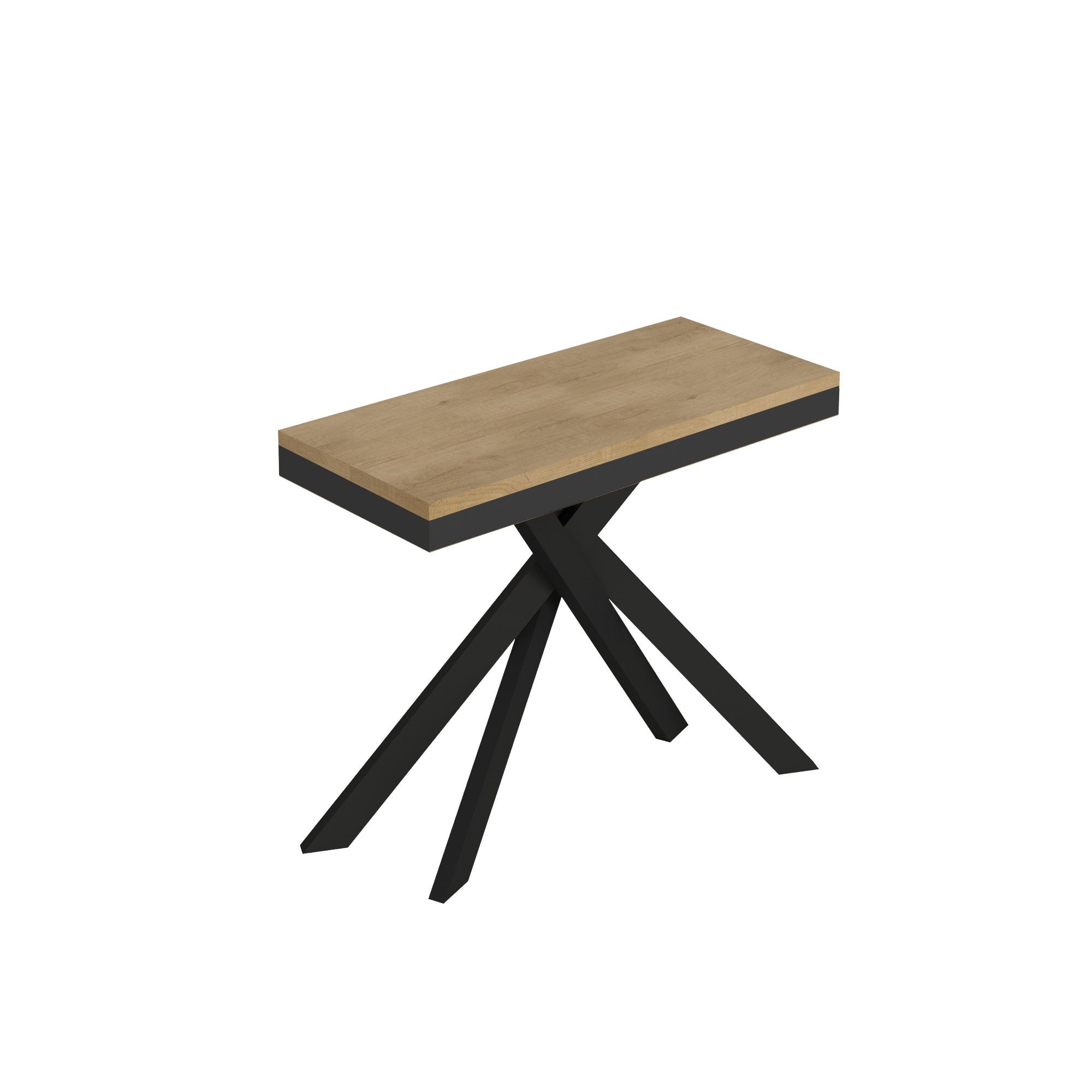 Rozkładany stół konsolowy 90x40/300 cm Saki Evolution rama dąb naturalny antracyt