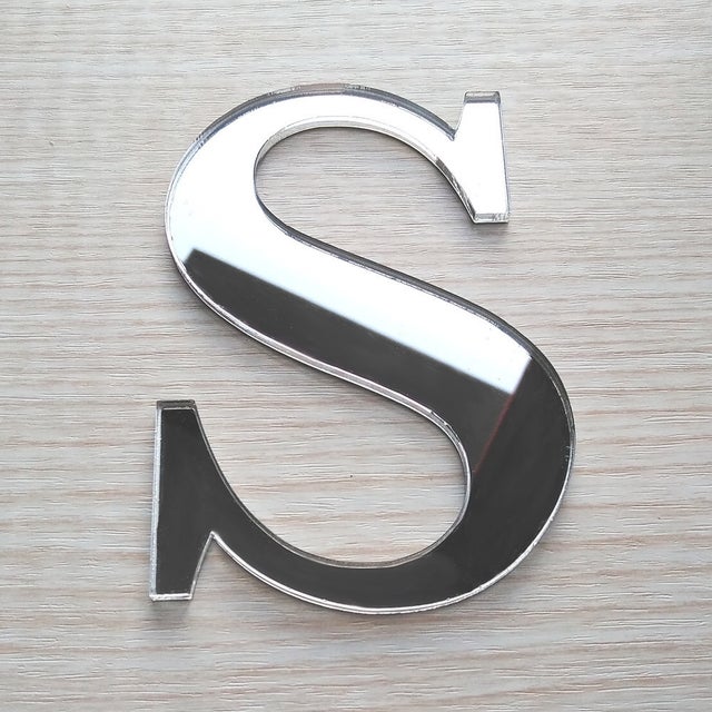 Lettre Miroir Argent Décorative Plexiglass 10 cm
