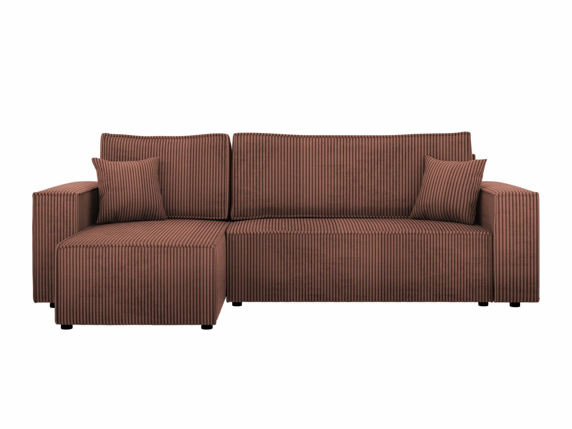 Sofá rinconero shelton 100, rosa, función de descanso, caja de ropa de cama, 244x145x82cm