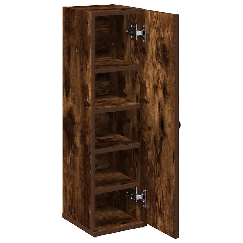 Meuble de salle de bain avec porte-rouleau chêne fumé - 5