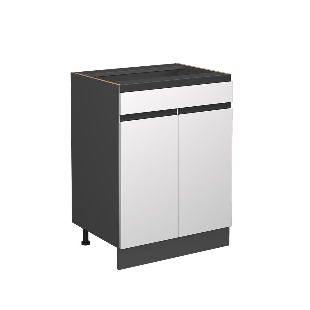 Mobile Base Cucina Vicco R-Line 60 Cm - Piano Marmo, Colore Calcestruzzo, Con Cassetto - Foto 5