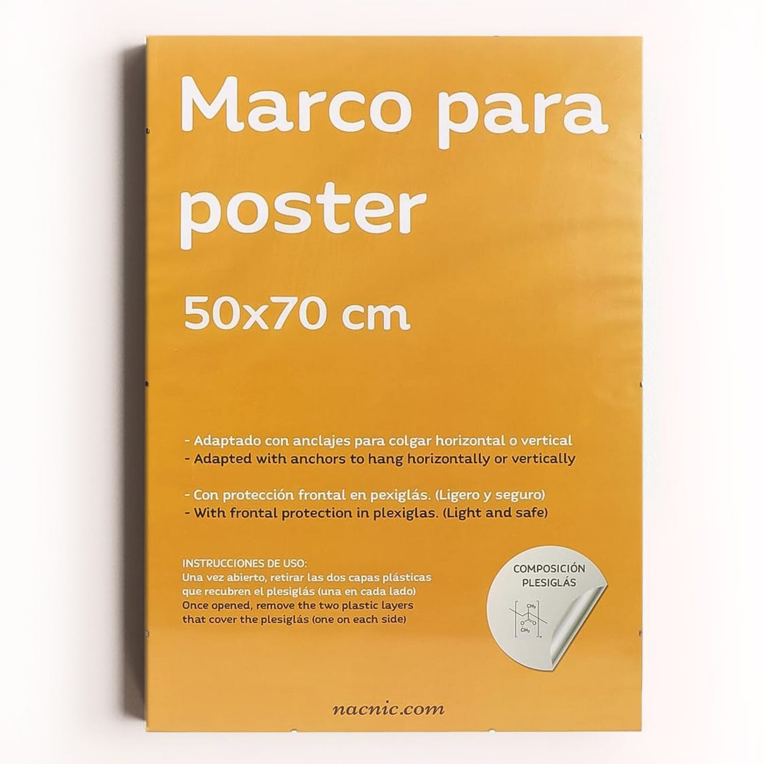 Set 3 Cornici A3 In Legno Naturale Scuro – 42x29,7 Cm, Vetro Acrilico, Per Poster E Foto