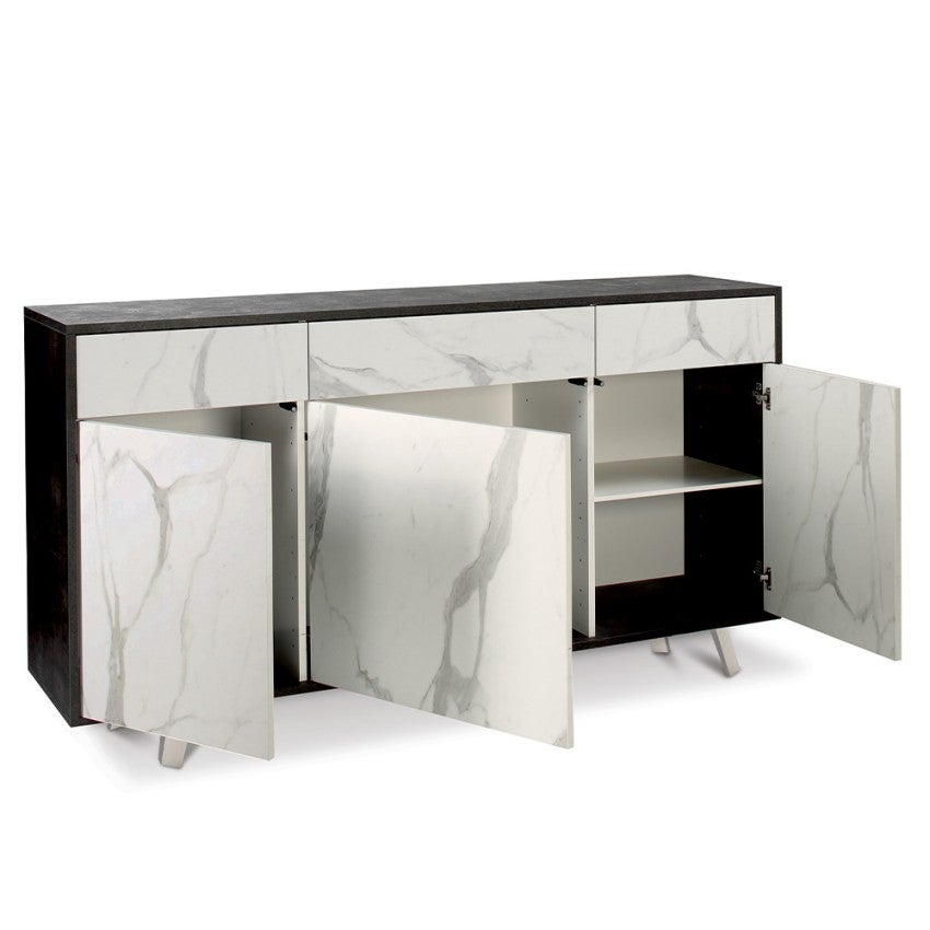 KIT ARMOIRES 3 PORTES 3 Tiroirs Couleur Oxyde noir - 3