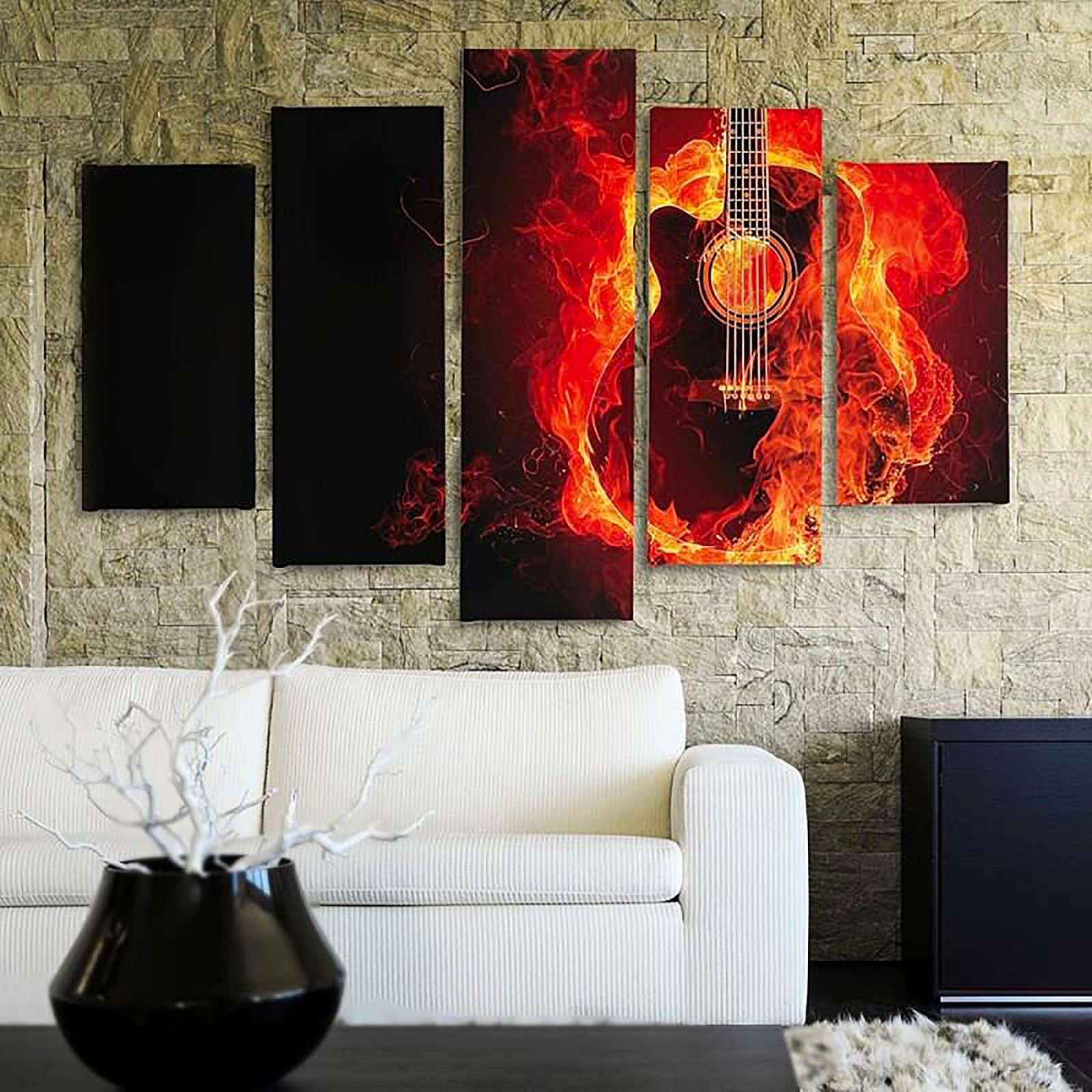 Tableau guitare brûler - 150 x 100 cm - 4