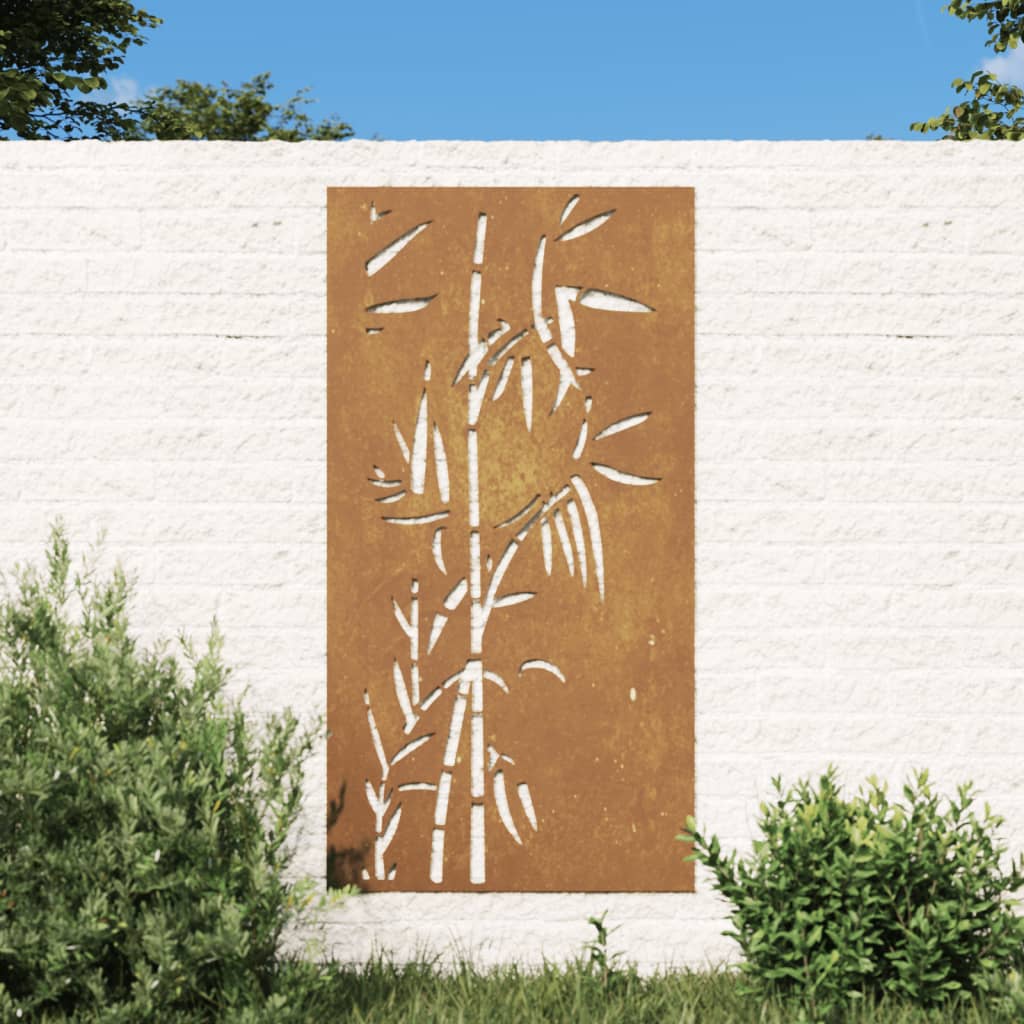 Décoration Murale Jardin VidaXL Soleil En Acier Corten 105x55 Cm - Art Mural Extérieur Rouillé