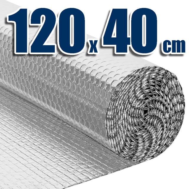 Panneau isolant pour caissons de volets roulants (120 x 40 cm). Empêche l'entrée de la chaleur et du froid. Placement facile. 100% aluminium et bulles