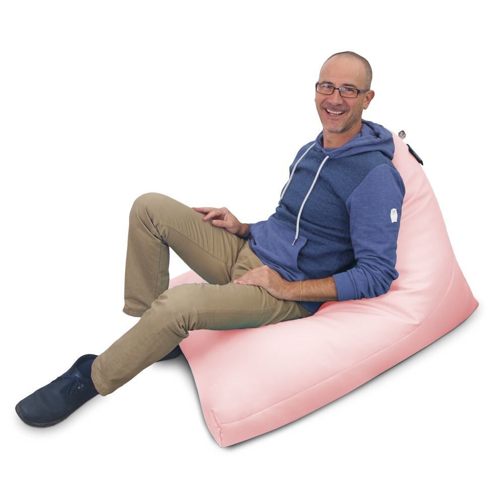 Pouf Pyramide Similicuir Indoor Rouge HAPPERS XL - 3