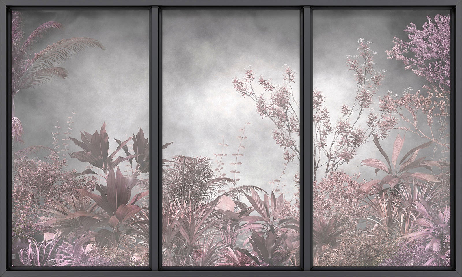 Papier peint panoramique Trompe l'oeil baie vitrée - Jungle - Largeur 325 cm x Hauteur 195 cm - 2