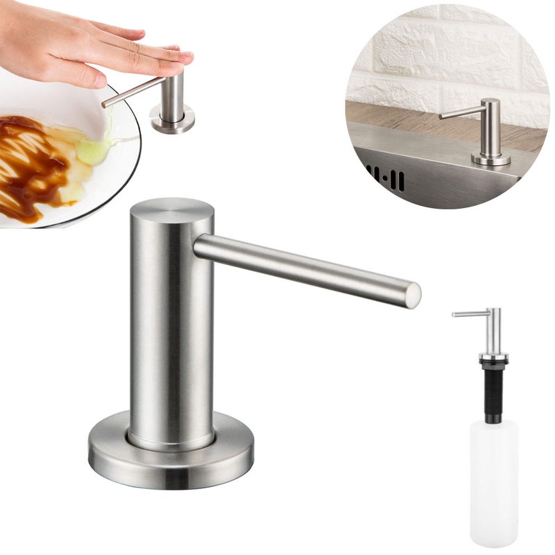 Pompka do mydła - Dozownik mydła - Stal nierdzewna - Obrót 360° - Dozownik mydła blatowy - 500 ml - Do zlewu kuchennego