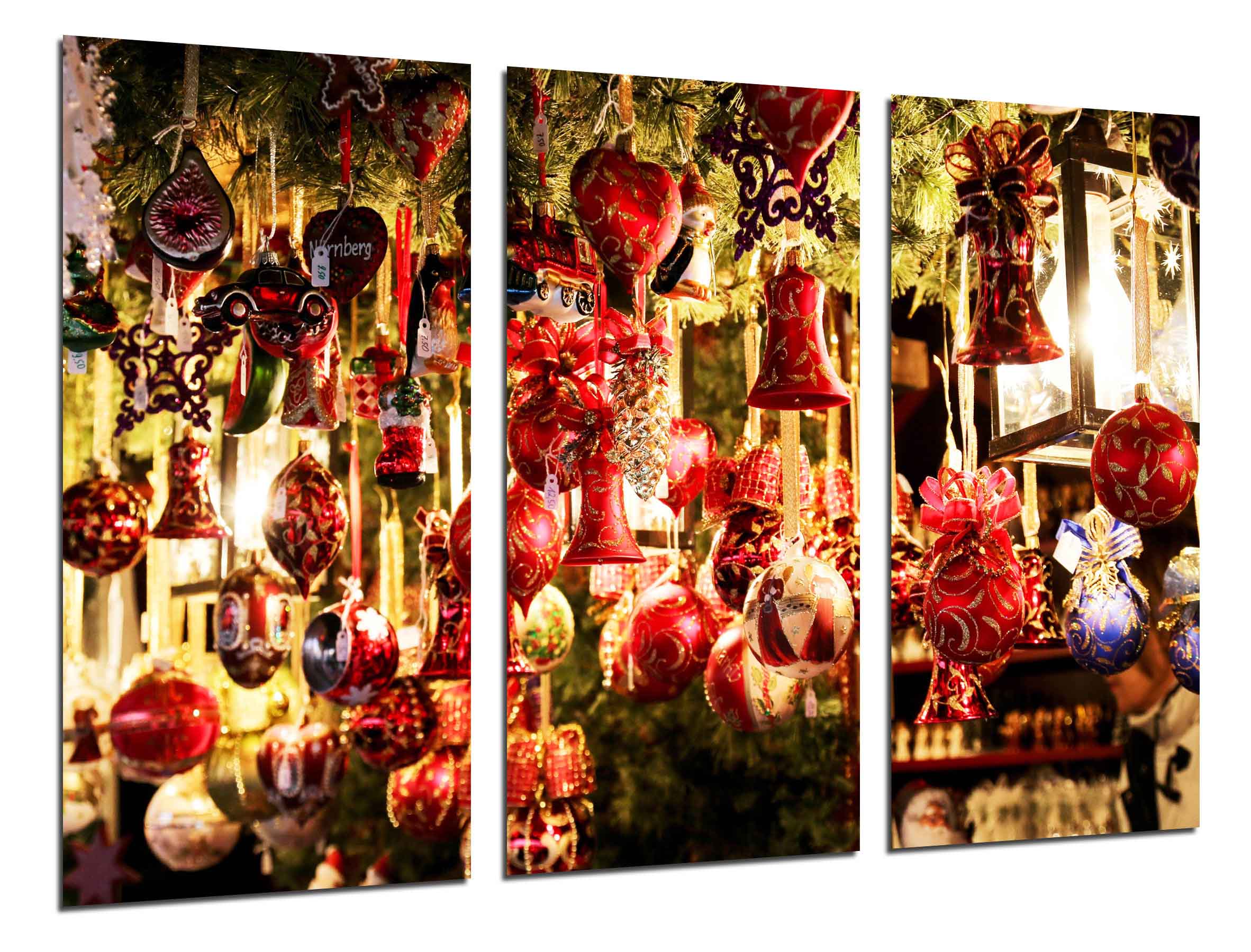 Adornos navidad, impresión fotográfica sobre madera, cuadro moderno decorativo