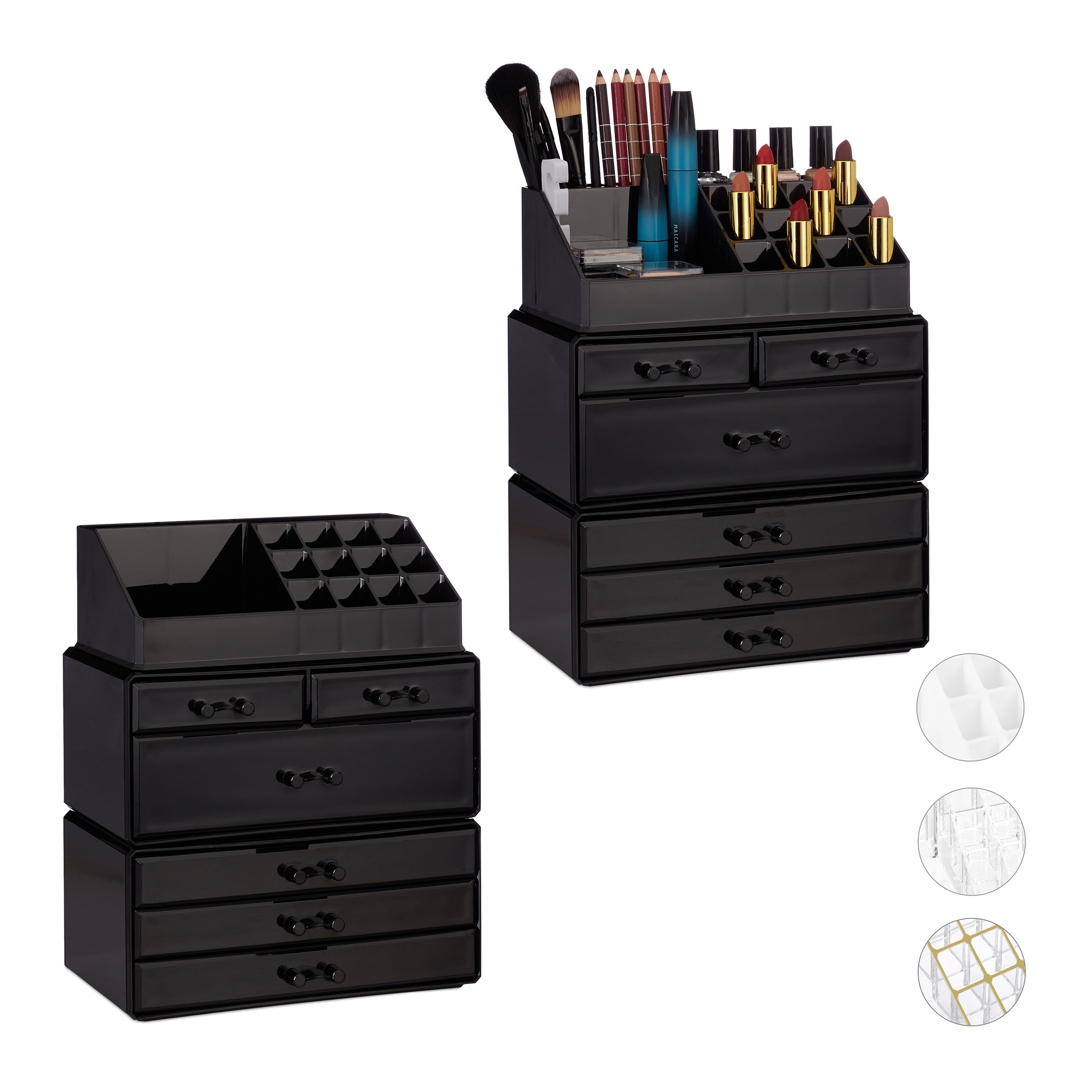Set De 11 Organiseurs De Tiroirs En Plastique Transparent Pour Tiroirs Set De 11 Organiseurs De Tiroirs En Plastique Transparent Pour Tiroirs