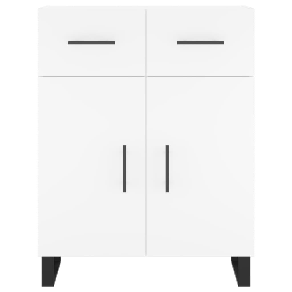 Buffet haut Blanc 69,5x34x180 cm Bois d'ingénierie - 8