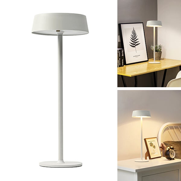 Biała lampa stołowa, dotykowa lampka nocna LED, bezprzewodowa lampka nocna, 1 sztuka