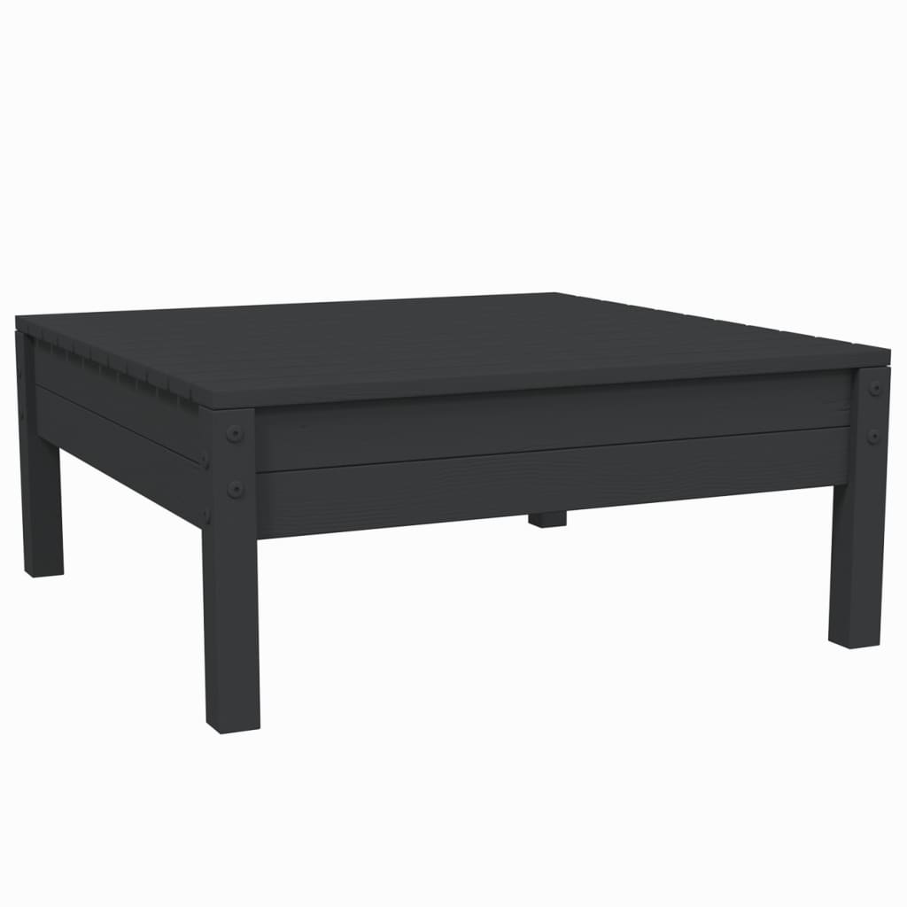Maison Exclusive - Salon de jardin 3 pcs avec coussins Noir Bois de pin massif - 5